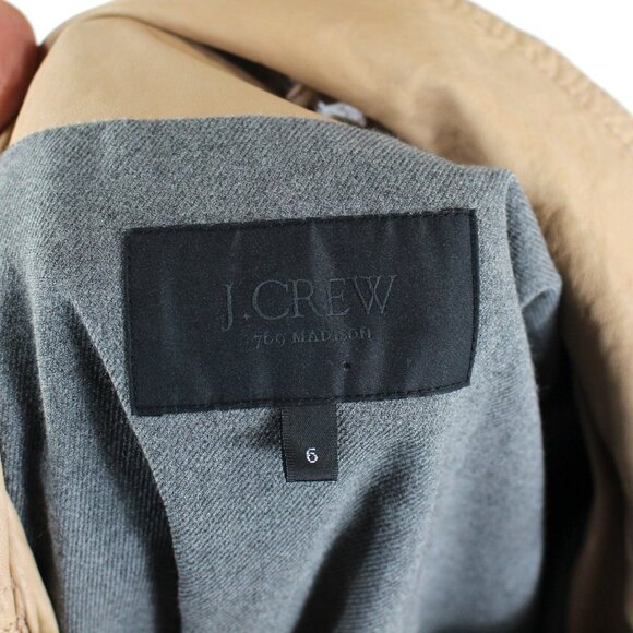 J. Crew 769 Madison Collection Sandy Tan Lambskin Utility Sample Jacket 6 Coat - Picture 6 of 7